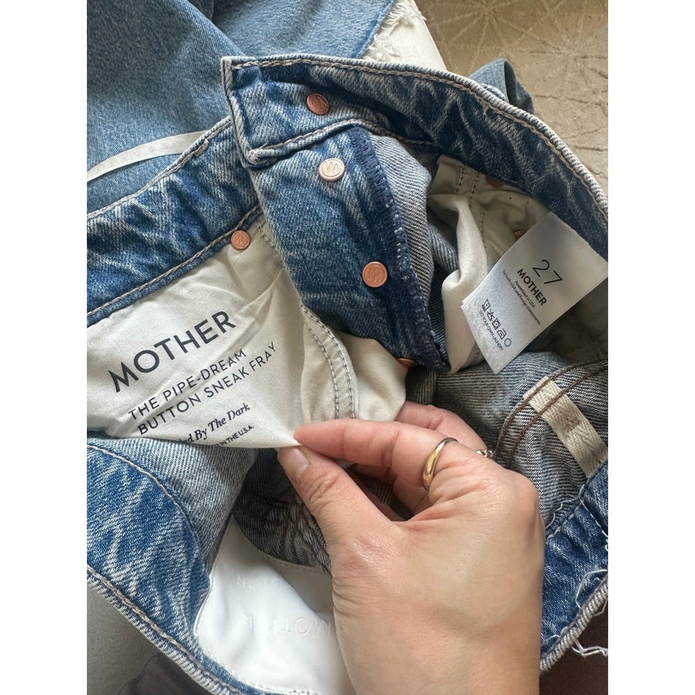 NEW Mother The Pipe-Dream Button Sneak Fray Wide Leg Jean Blinded By The Dark 27 - Picture 10 of 16